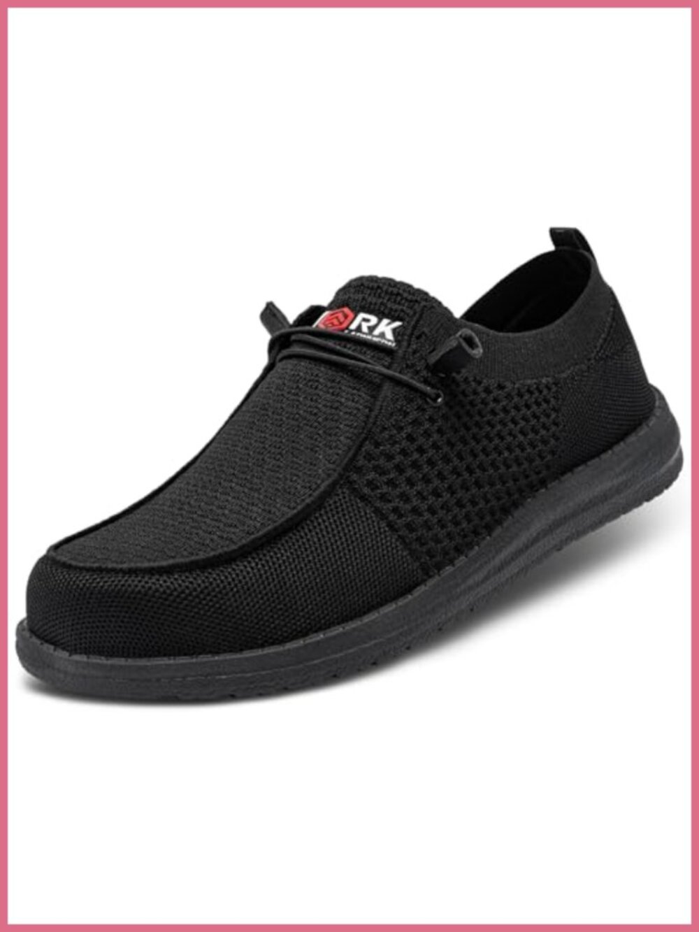 LARNMERN Steel Toe Loafers Slip On Work Safety Shoes Walking Sneakers